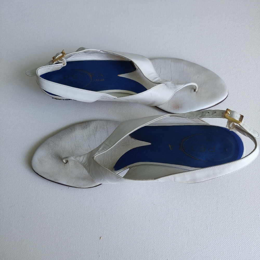 PETRA Firenze Italy, Thong Sandals, Colorful Mixed Rhinestone Cone Low Heel, 8M